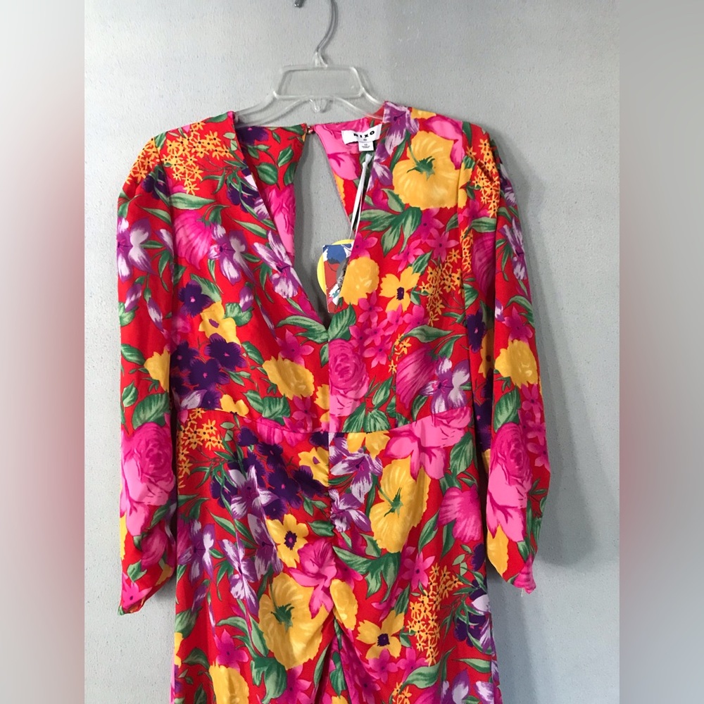 Rixo For Target Floral Open Back Cascade Ruffle Dress - Picture 4 of 14